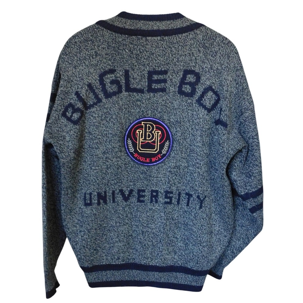 Vintage Bugle Boy University Oversized Cardigan Sweater, Small, 80s, Grandpacore